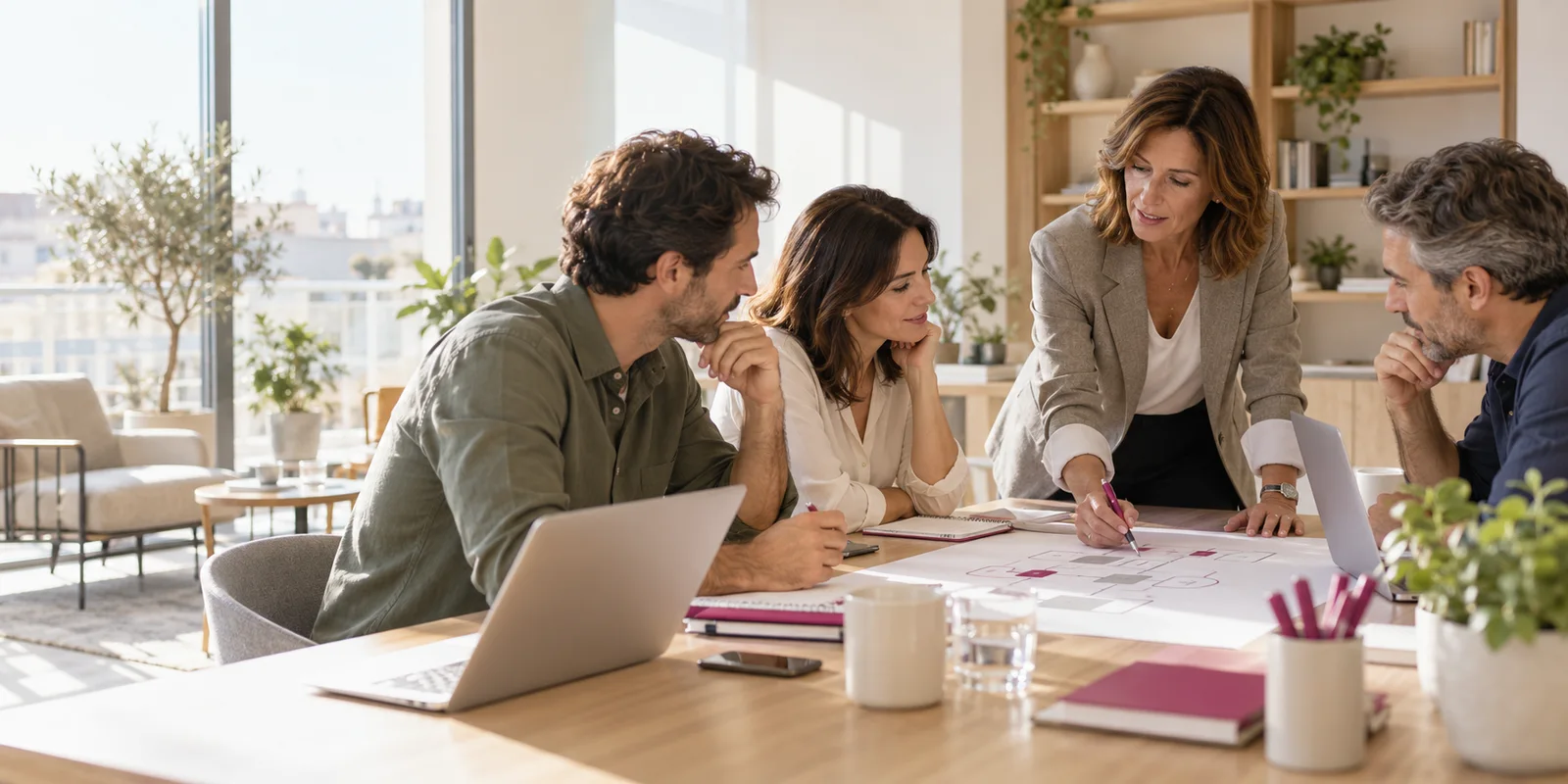 Profesionales compartiendo conocimientos en una sesión de trabajo